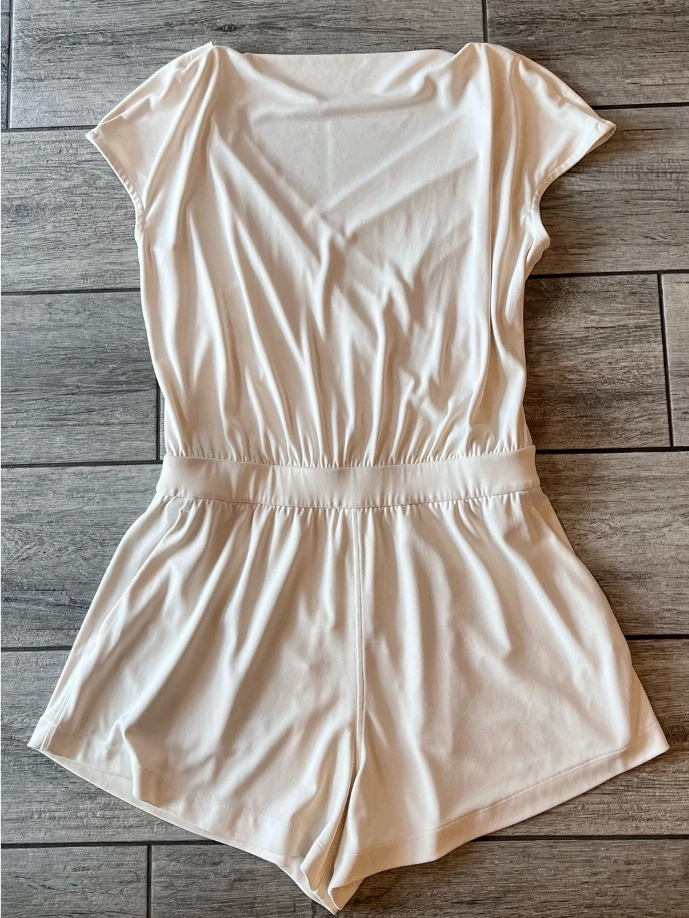 Lululemon Drapey Softstreme Romper Light Ivory Size Medium